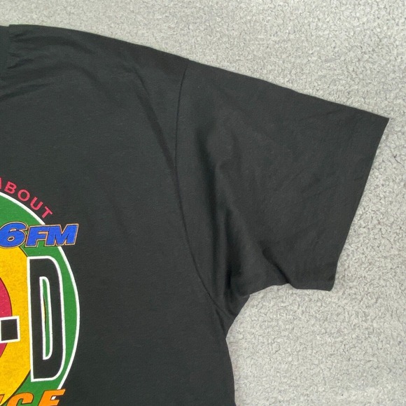Vintage CROSS COLOURS Shirt XL Black‎ Stop D Violence Power 106 1990s Rapper USA - Picture 7 of 15